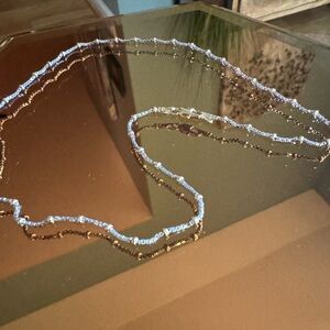 White gold and yellow gold necklace